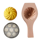 Bnrkmeb wooden bao bun maker with smooth surface for consistent buns.
