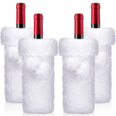 Boao Christmas faux fur wine bottle cover white adds festive ambiance to your table