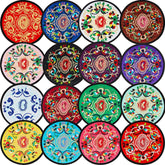 Boao fabric coaster set with embroidered patterns protects surfaces while adding color.