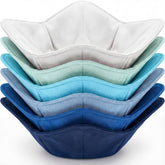Boao blue microwave bowl cozy with edge grip for safe removal.