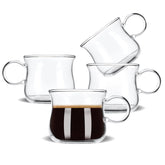 BOILMERIT espresso cups set with handle offering comfortable grip for enjoying espresso.