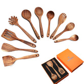 BOKALAKA teak spoons set for versatile cooking on nonstick pans