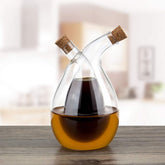 BOLLAER glass olive oil bottle cruet with clear visibility for oils.