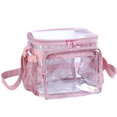 BORMELUN clear lunch bag pink, easy meal visibility for daily commuting.