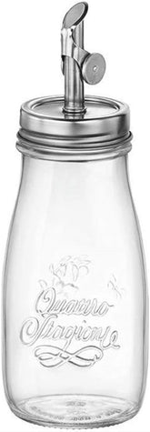 Bormioli Rocco Quattro Stagioni olive oil dispenser with weighted pourer for smooth pouring