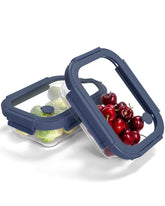 BOROHOUSE two-pack glass containers with secure lids for airtight storage.