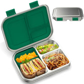 BOSEDSANG stainless steel lunch box with 3 compartments for organized school meals.