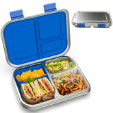 BOSEDSANG stainless steel kids lunch box with 3 compartments for organized meals.