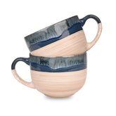Bosmarlin Prussian Blue 16oz mug front view for coffee or tea.