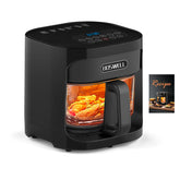 BOSWELL Glass Air Fryer with transparent bowl for easy monitoring and precise timing.