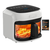BOSWELL glass air fryer with transparent fry bowl for precise cooking.