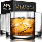 Bravario unbreakable Tritan whiskey glass pour demonstrates durable, spill-free serving.