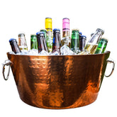 BREKX insulated rose copper ice bucket with handles keeps beverages cold