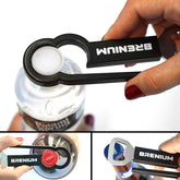 Brenium multifunctional bottle opener with ergonomic handle for easy grip.