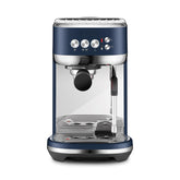 Breville Bambino Plus Damson Blue front view, compact home espresso for quick cafe-quality shots.