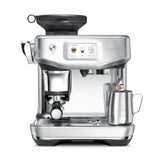 Breville Barista Touch Impress front view, premium coffee setup in brushed stainless steel