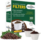 Brew Addicts 300-count filter pack front view for mess-free daily brewing.