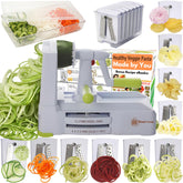 Brieftons 10-Blade Vegetable Spiralizer main unit shows robust construction for versatile veggie noodles