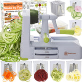 Brieftons 7-Blade Spiralizer set with durable blades for crisp veggie noodles.