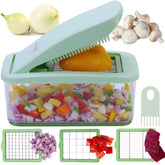 Brieftons QuickPush dicer blades set for quick, uniform chopping.