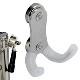 Brikinte magnetic portafilter holder mounted on metal wall for Breville and Ninja accessories.