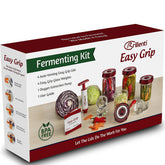 Brillenti mason jar fermentation lid on wide-mouth jar enables easy, no-burp airlock operation