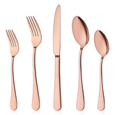 BRIOUT rose gold flatware dining set enhances elegant tablescapes.