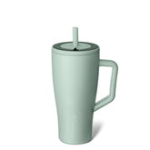 BrüMate Era 30 oz tumbler with handle in Sage shows leakproof travel.