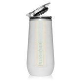 BrüMate 12oz insulated champagne flute glitter white pour keeps bubbles cold longer.