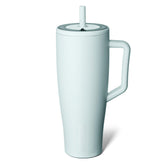 BrüMate Era 40 oz tumbler with blue agave finish and handle for spill-free on-the-go sipping.