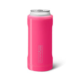 BrüMate Hopsulator Slim neon pink front view keeps 12oz slim cans cold