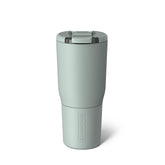 BrüMate Nav 25oz Sage with leakproof lid for spill-free travel.