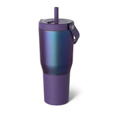 BrüMate Resa 35oz leakproof tumbler with handle and straw in Dark Aura for on-the-go use