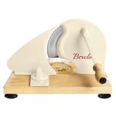 Brvclon manual bread slicer showing adjustable thickness for precise slices.