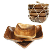 BSRN Acacia calabash bowls set on table for rustic appetizer display.