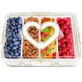 BSTUR Snackle Box with four compartments and lid keeps snacks organized.