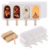 BTYMS 3-set popsicle molds with lids, easy release for repeated use