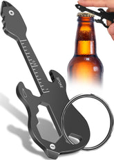 Buleens guitar-multitool bottle opener in action, easy beverage openings.