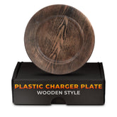 BURIUS Valentine Day charger, front view, faux wood texture elevates festive table decor