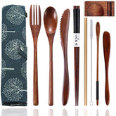 Busnos bamboo 9-piece utensils with case for travel meals