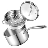 ButterMelt saucepan with steamer basket ready for steaming vegetables and fish