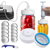 BUVLIVU Mason jar vacuum sealer kit for wide-mouth jars preserves freshness.