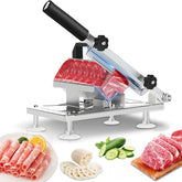 Bwhhoxi manual frozen meat slicer blade detail showing a sharp edge for clean cuts on frozen beef