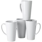 BYCNZB 16oz white funnel mug set, front view for daily coffee or tea