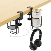 CABTE 2-in-1 desk cup holder with clip-on design keeps drinks within reach.