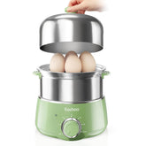 CACHOO 14-Egg Cooker front view in retro green, stylish yet practical kitchen helper