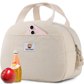 CaCTOUR corduroy lunch bag main compartment for meals on the go