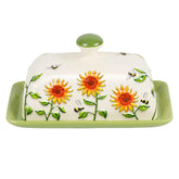 CADVJXZ sunflower butter dish on countertop keeps butter ready for use