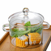 CAFEZAYO glass simmer pot with lid on stovetop for easy monitoring