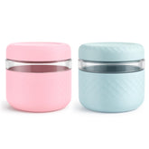 Cafezi 24 oz glass lunch bowl with lid keeps meals fresh on the go.